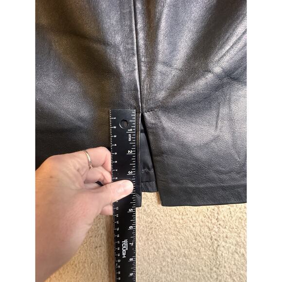 Croft & Barrow Black Lambskin Leather Mini Skirt Women’s Sz 4 Lined Whimsigoth‎ - Picture 10 of 13